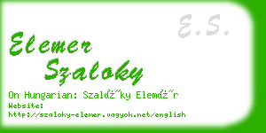 elemer szaloky business card